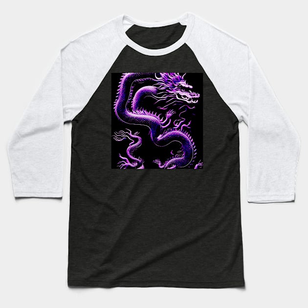 The Dragon Purple Baseball T-Shirt by BlakCircleGirl